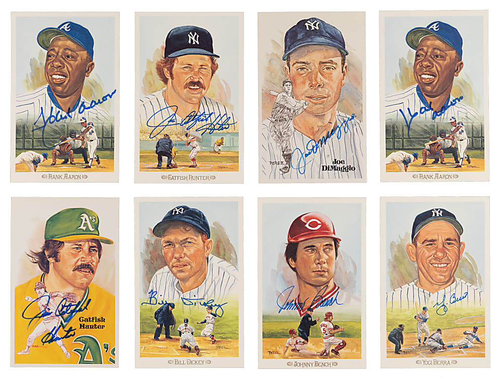 Signed Perez Steele Hallof Fame/Celebration/Great Moments Collection (54) With (2) Hank Aaron & Joe DiMaggio
