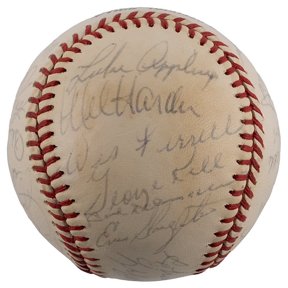 Hall of Famer & Star Signed ONL/Feeney Baseball (28) Including Joe DiMaggio & Lefty Grove - Full JSA LOA