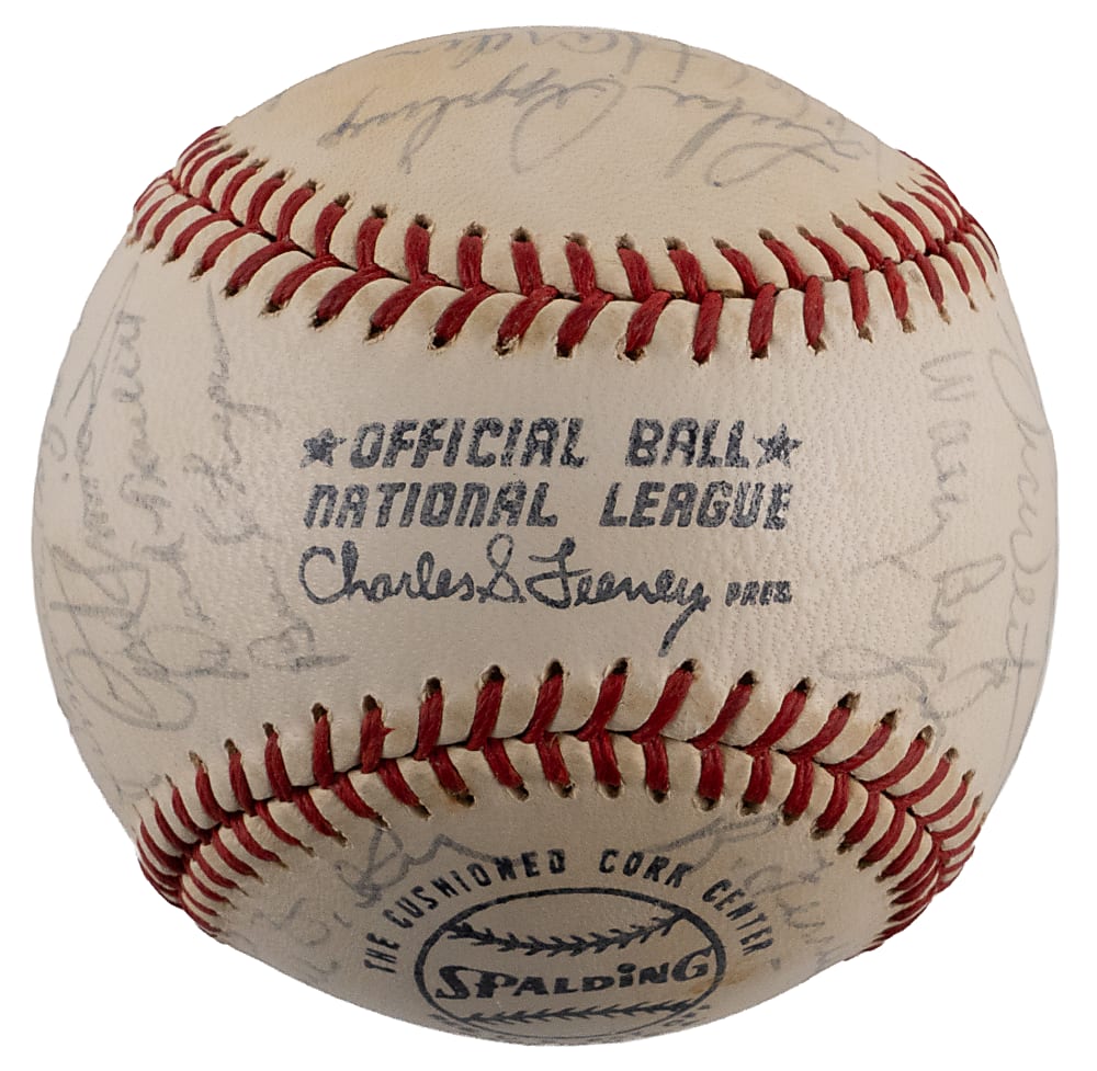 Hall of Famer & Star Signed ONL/Feeney Baseball (28) Including Joe DiMaggio & Lefty Grove - Full JSA LOA