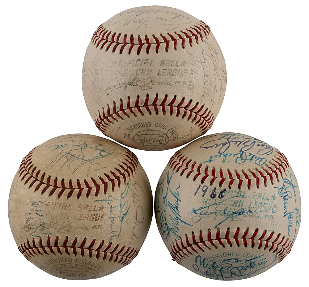 1966-1970 Baltimore Orioles Team-Signed Baseballs (3) - Each with Individual JSA or BAS LOA