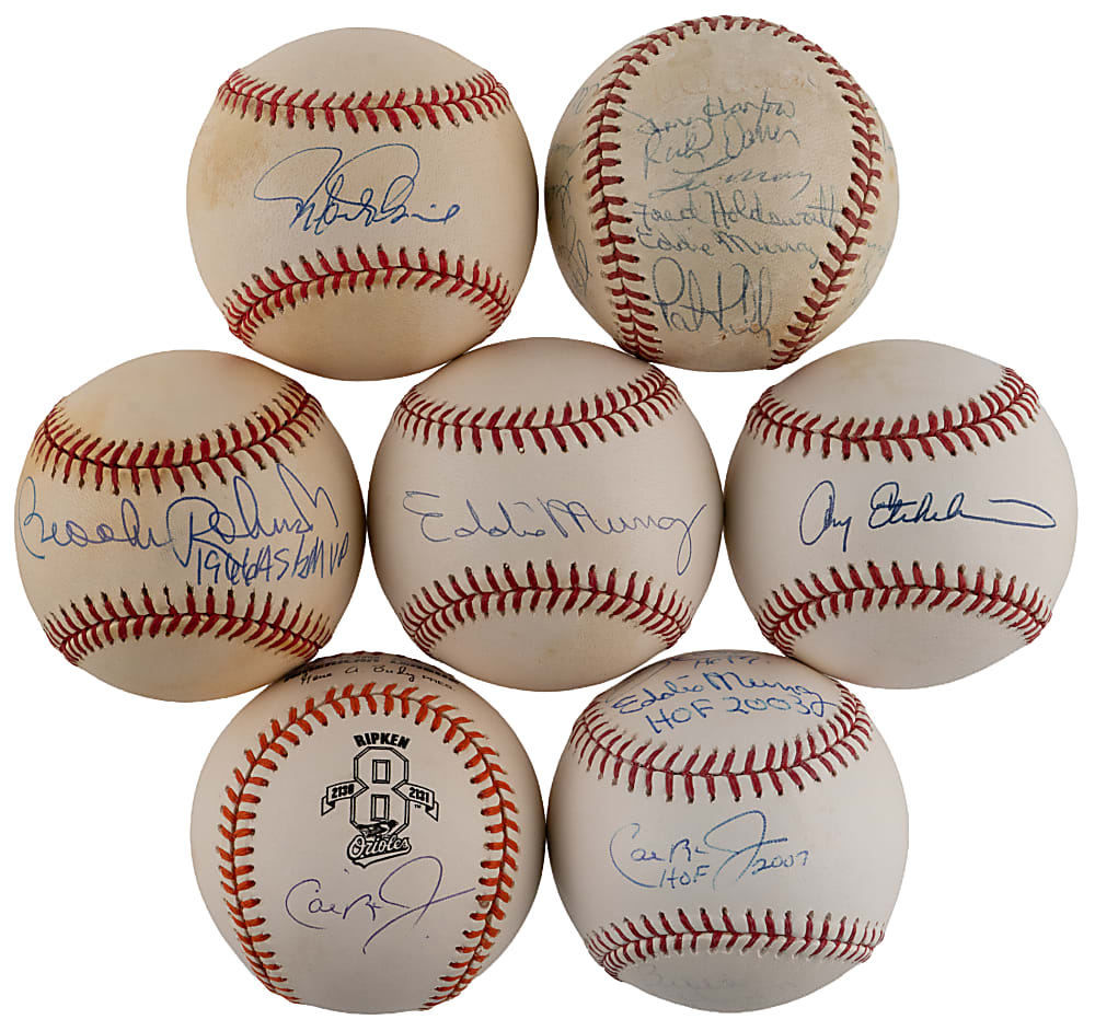 Baltimore Orioles Hall of Famer/Star Signed Baseballs (7) - All Individually Certified