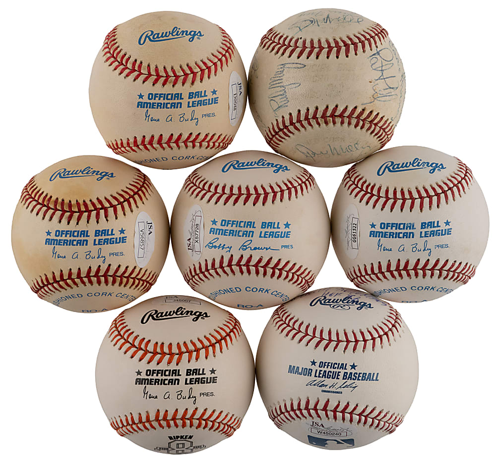 Baltimore Orioles Hall of Famer/Star Signed Baseballs (7) - All Individually Certified
