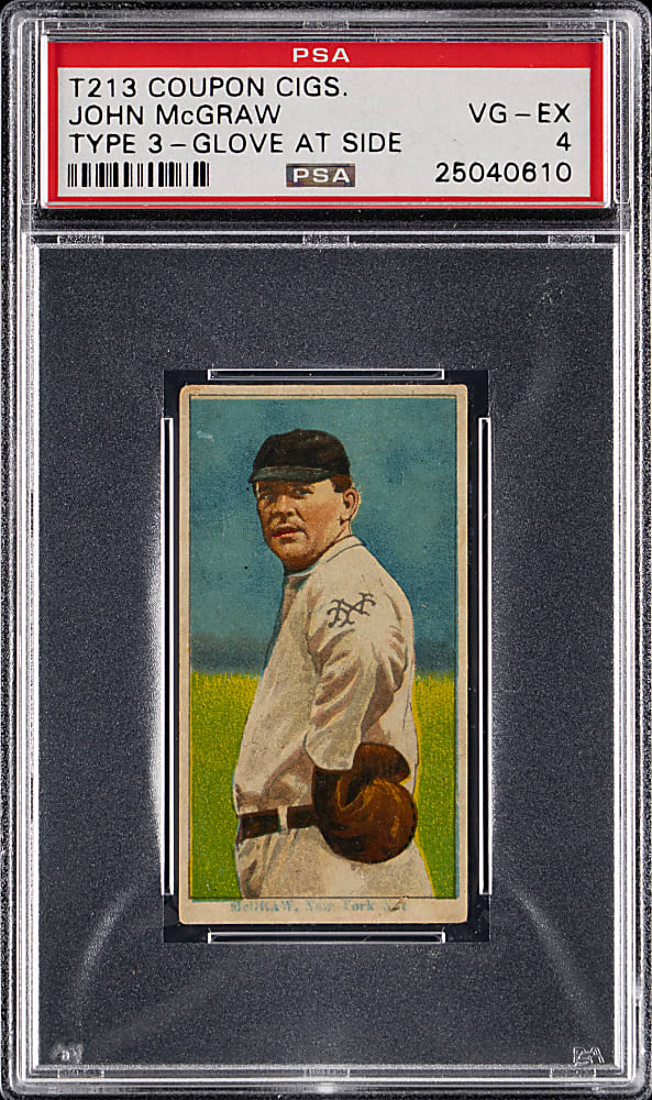1919 T213-3 Coupon Cigarettes John McGraw Glove at Side PSA VG-EX 4