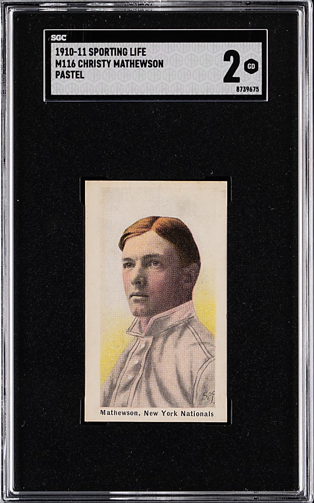 1910 M116 Sporting Life Christy Mathewson Pastel Background SGC GOOD 2