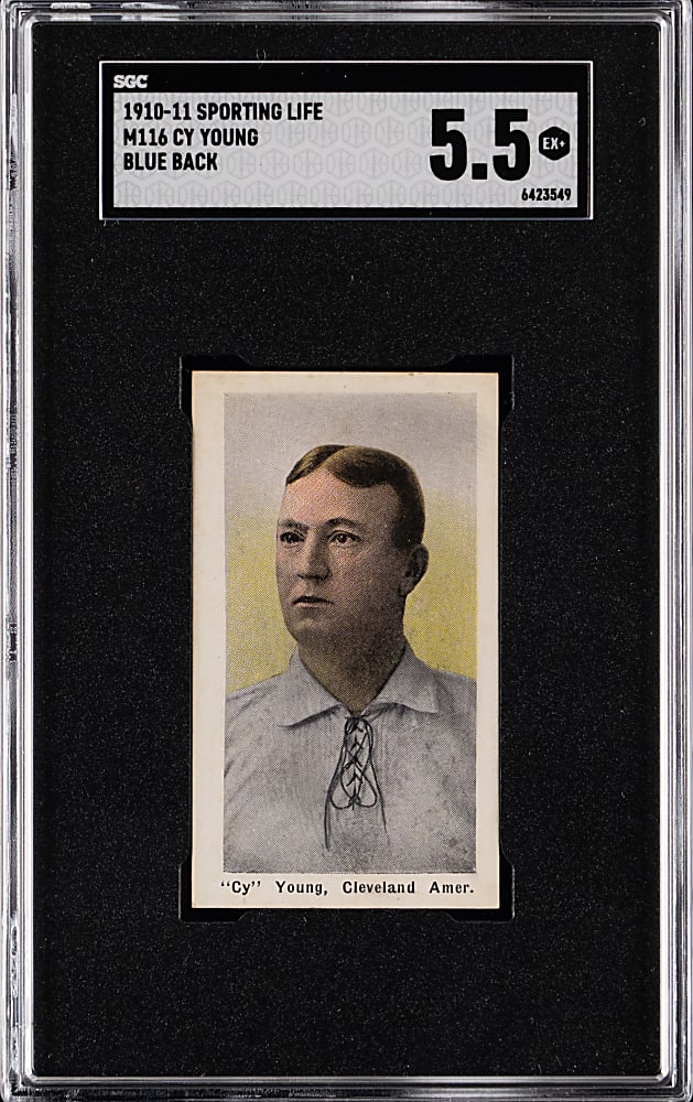 1910 M116 Sporting Life Cy Young Blue Back SGC EX+ 5.5