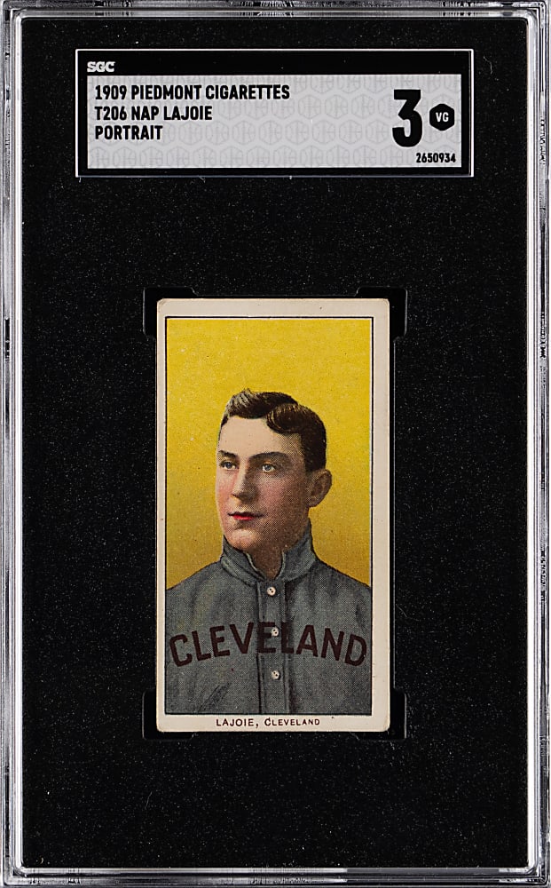 1909-1911 T206 White Border Nap Lajoie Portrait SGC VG 3
