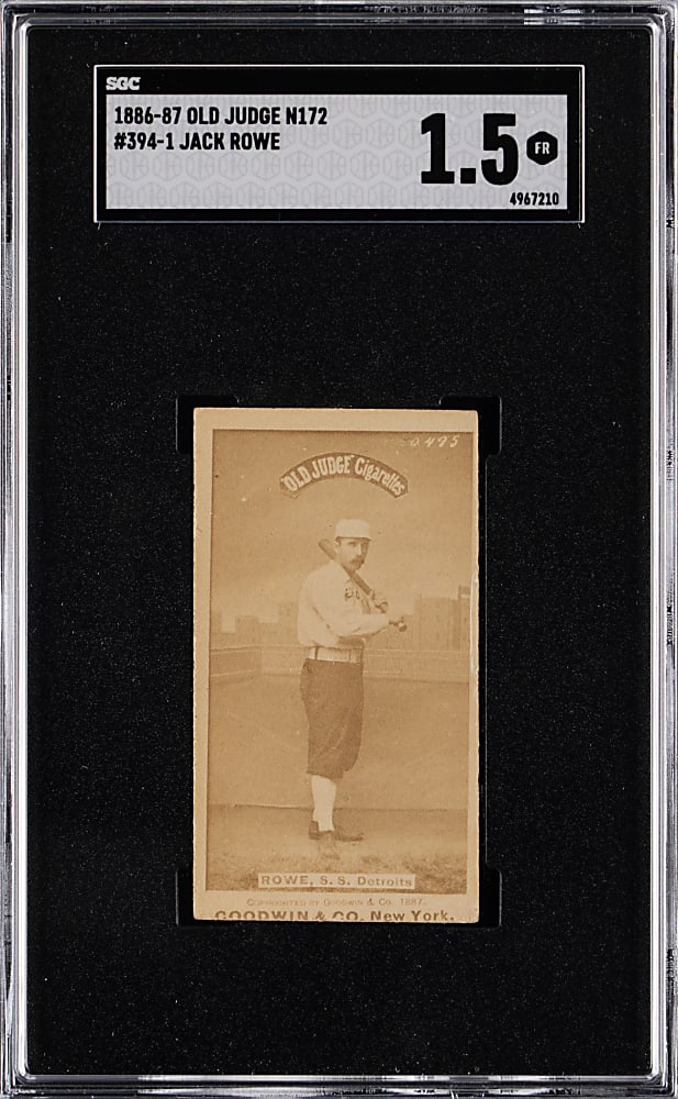 1887 N172 Old Judge #394-1 Jack Rowe SGC FAIR 1.5