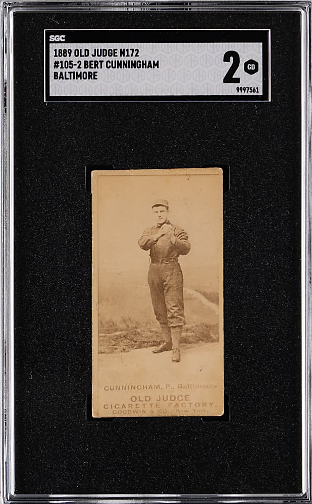1889 N172 Old Judge #105-2 Bert Cunningham SGC GOOD 2