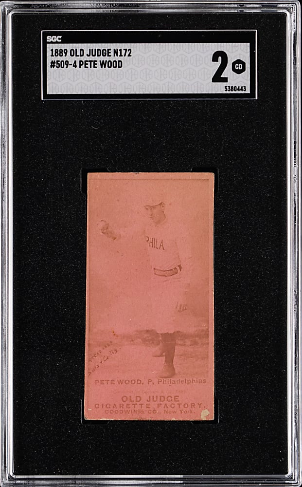 1889 N172 Old Judge #509-4 Pete Wood SGC GOOD 2