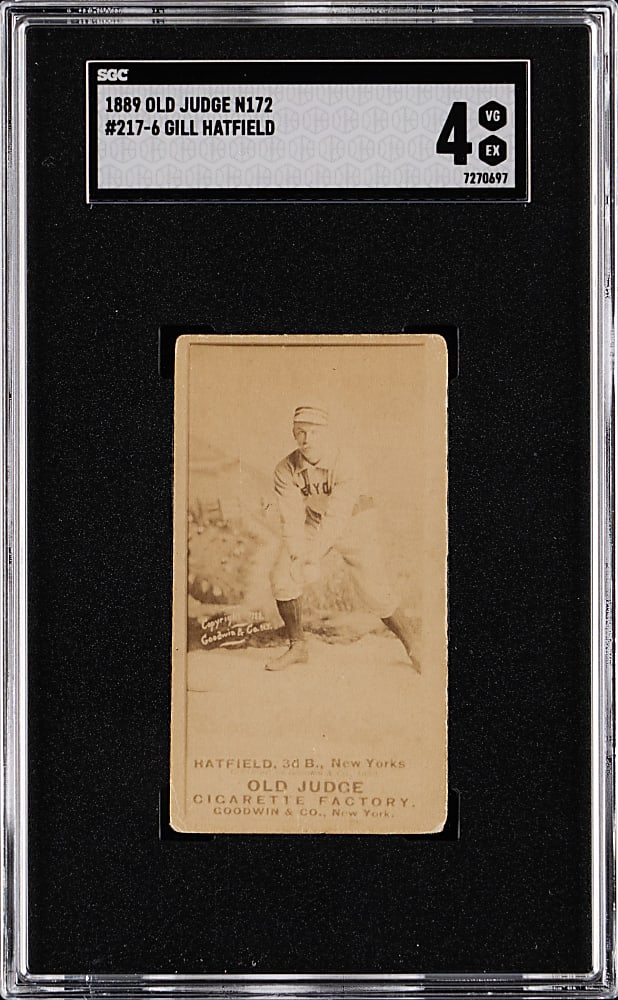 1889 N172 Old Judge #217-6 Gil Hatfield SGC VG/EX 4