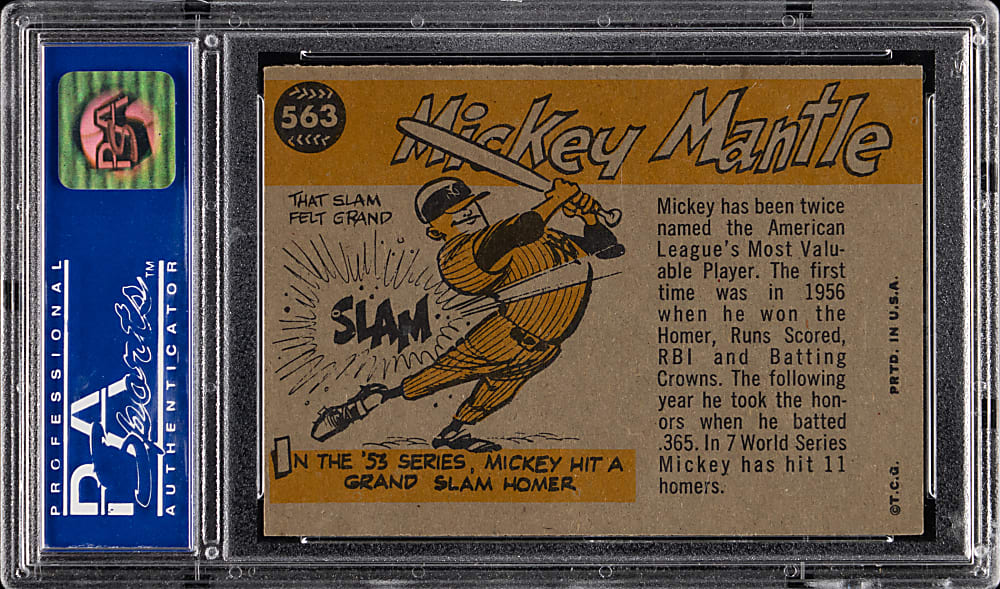 1960 Topps #563 Mickey Mantle All-Star PSA NM 7