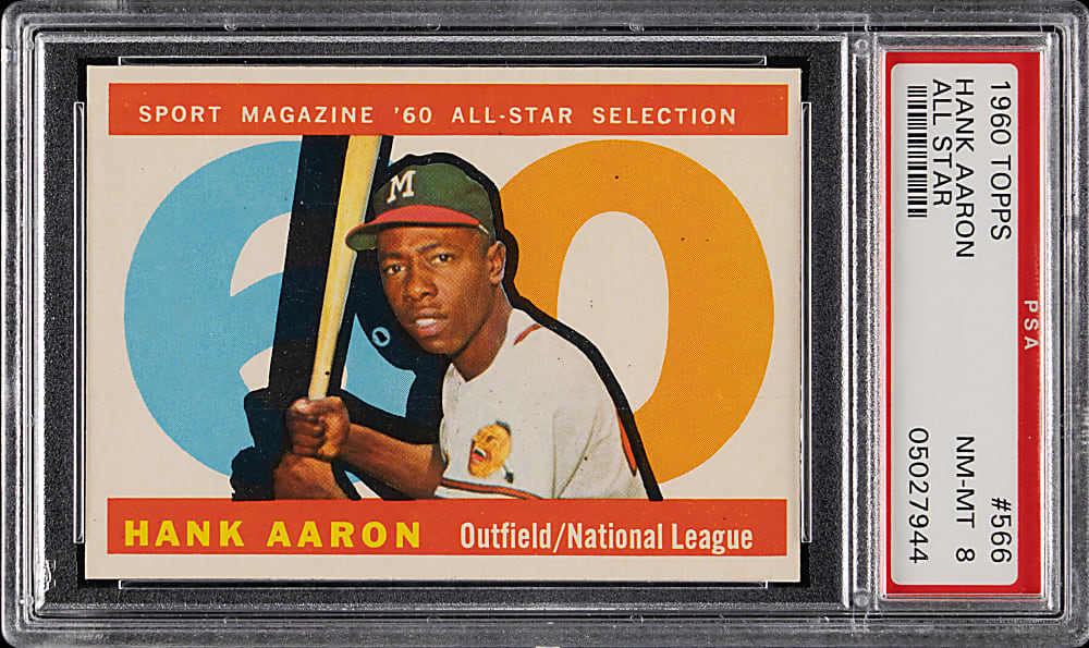 1960 Topps #566 Hank Aaron All-Star PSA NM-MT 8