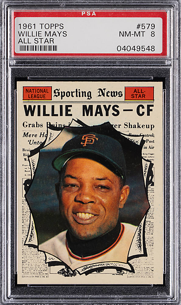 1961 Topps #579 Willie Mays All-Star High Number PSA NM-MT 8