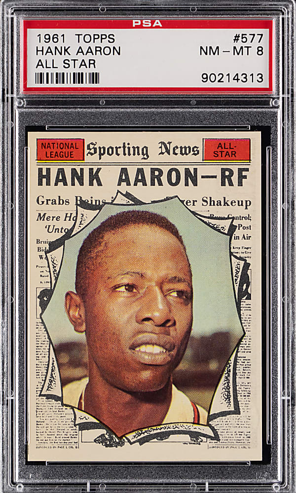 1961 Topps #577 Hank Aaron All-Star High Number PSA NM-MT 8