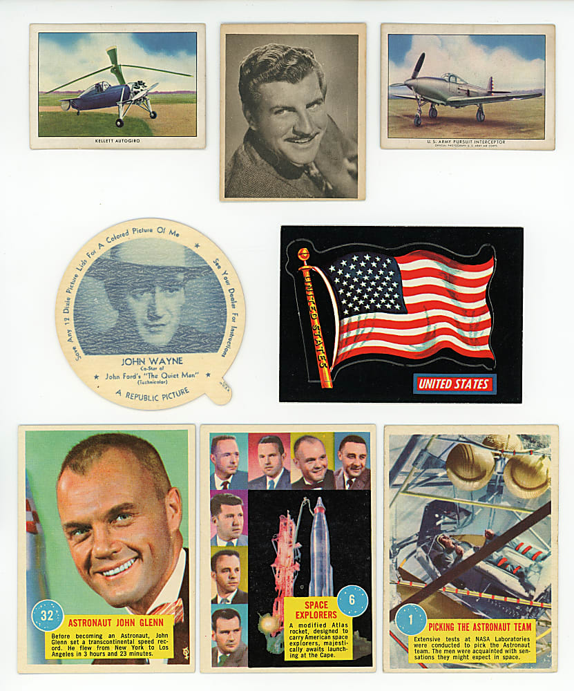 1941-1970 Non-Sport Collection (218) with (4) Complete Sets Including Astronauts, Dixie Lids, Flags & Planes