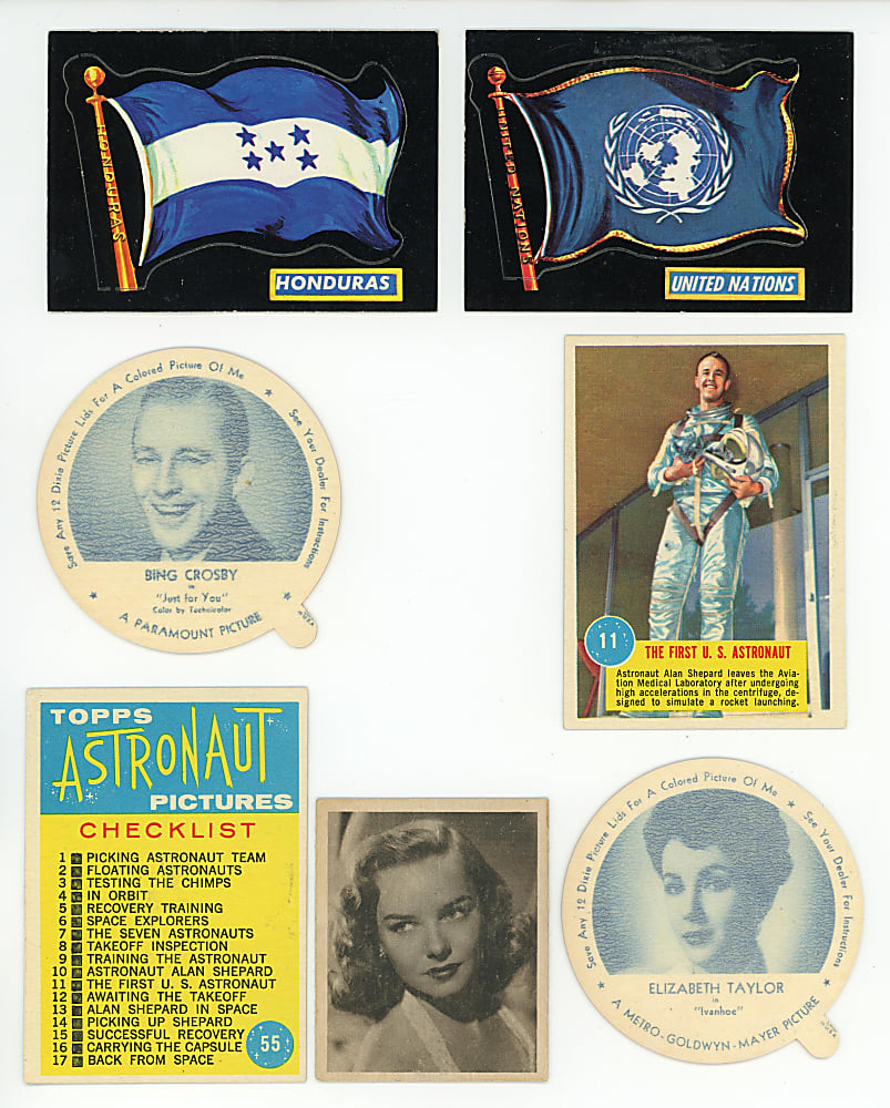 1941-1970 Non-Sport Collection (218) with (4) Complete Sets Including Astronauts, Dixie Lids, Flags & Planes