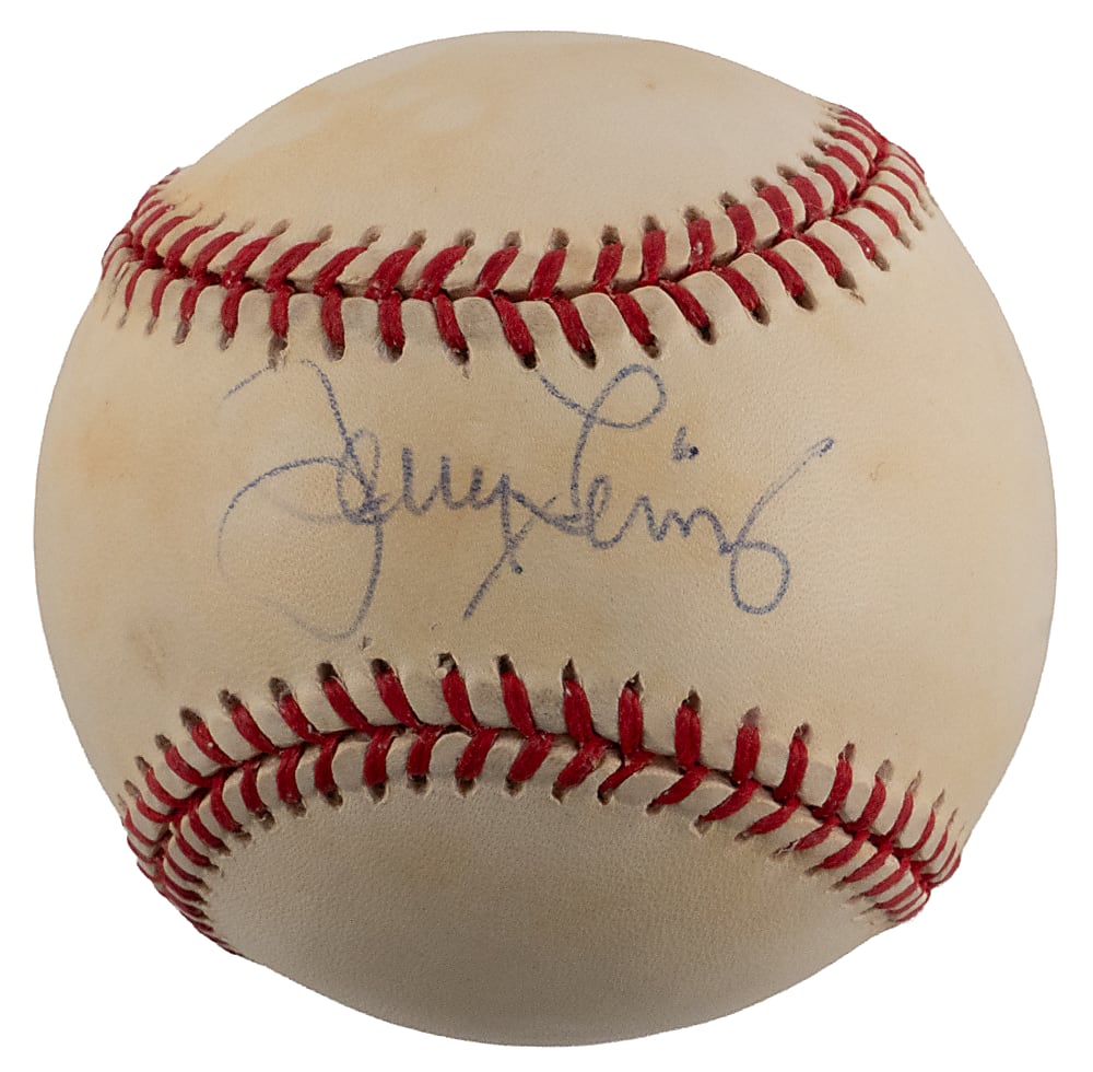 Jerry Lewis Single-Signed ONL/Coleman Baseball - Full JSA LOA