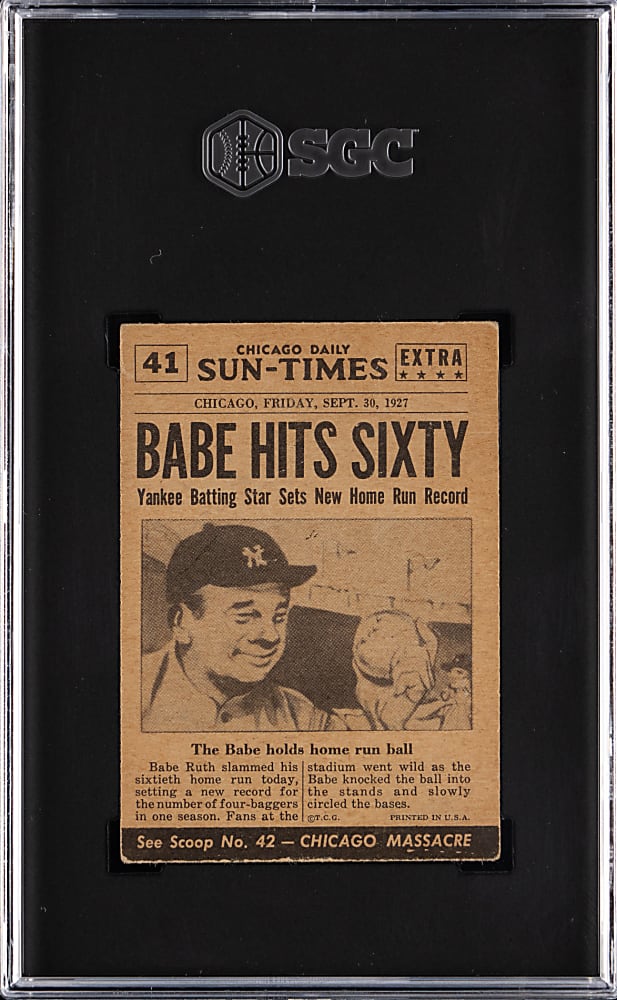 1954 Topps Scoops #41 Babe Ruth SGC VG/EX 4