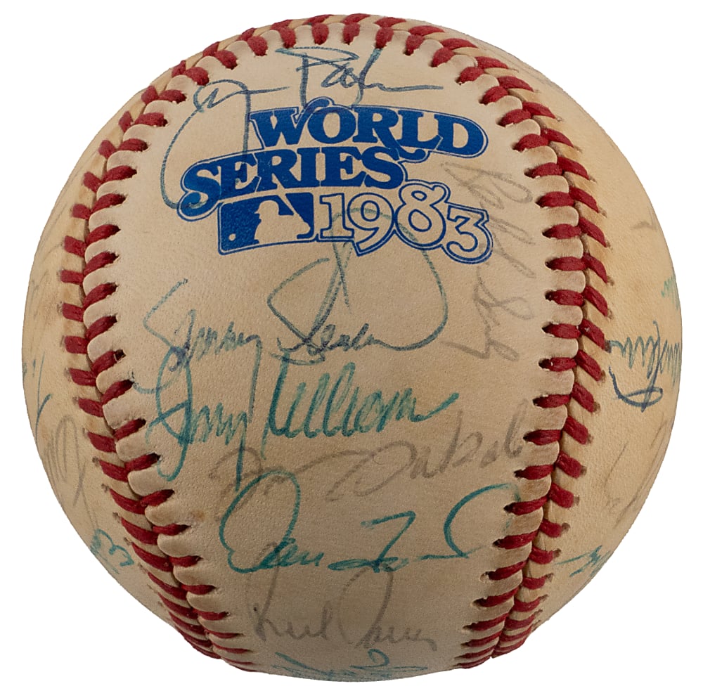 1983 World Champions Baltimore Orioles Team-Signed World Series Baseball with (30) Signatures Including Murray, Palmer & Ripken Jr. Plus Full JSA LOA
