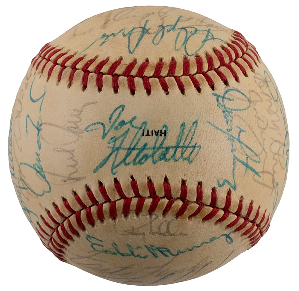 1983 World Champions Baltimore Orioles Team-Signed World Series Baseball with (30) Signatures Including Murray, Palmer & Ripken Jr. Plus Full JSA LOA