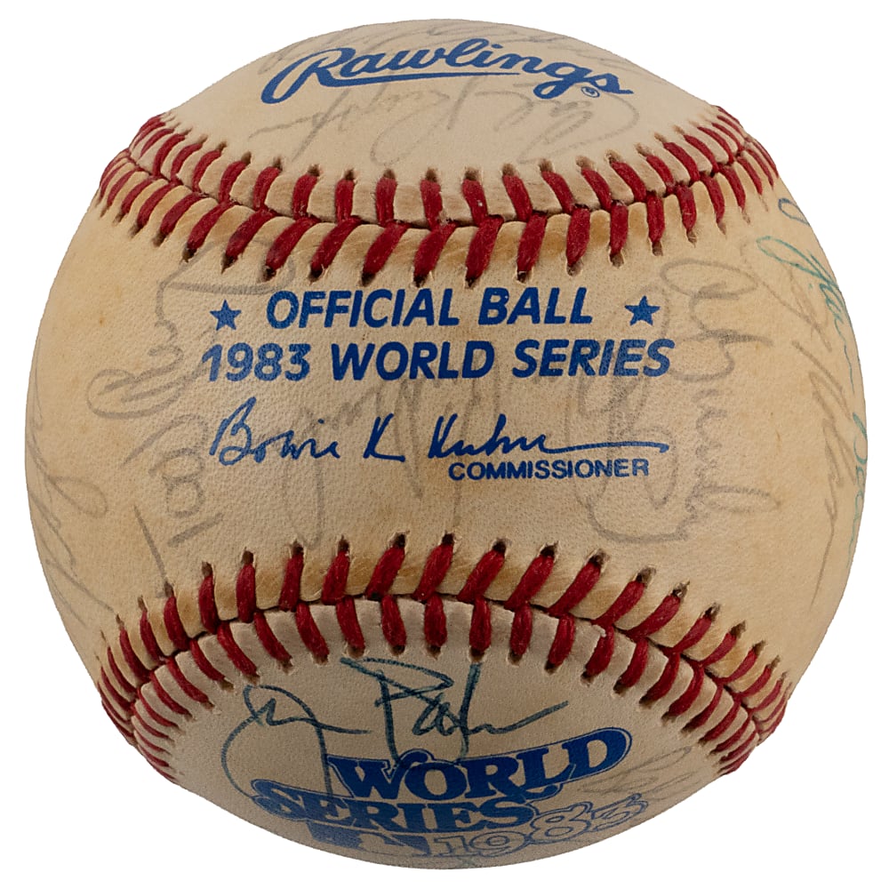 1983 World Champions Baltimore Orioles Team-Signed World Series Baseball with (30) Signatures Including Murray, Palmer & Ripken Jr. Plus Full JSA LOA