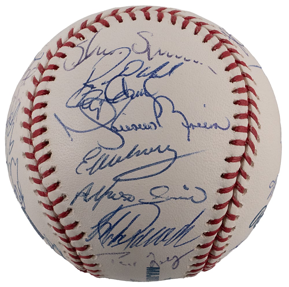 2002 American League East Champion New York Yankees Team-Signed Baseball with (29) Signatures Including The Core Four Plus Full JSA