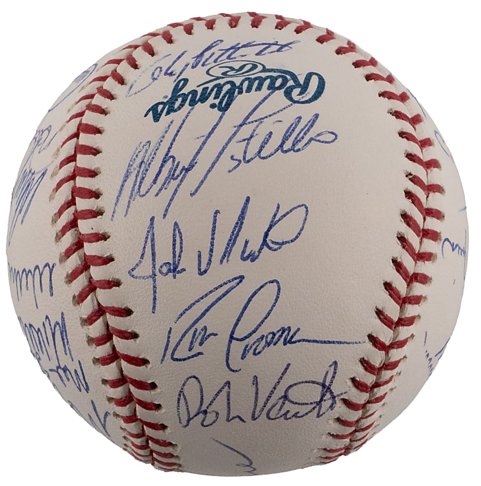 2002 American League East Champion New York Yankees Team-Signed Baseball with (29) Signatures Including The Core Four Plus Full JSA
