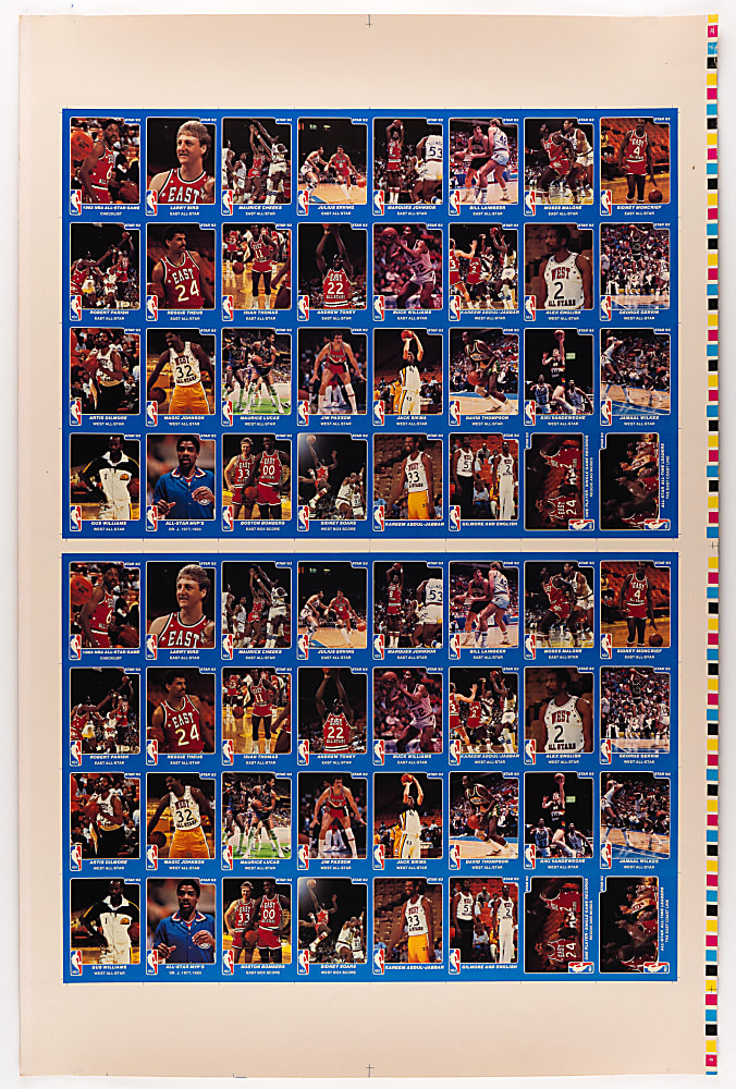 1983 Star Basketball All-Star Game Uncut Sheet with Two Sets - (64 Total Cards)