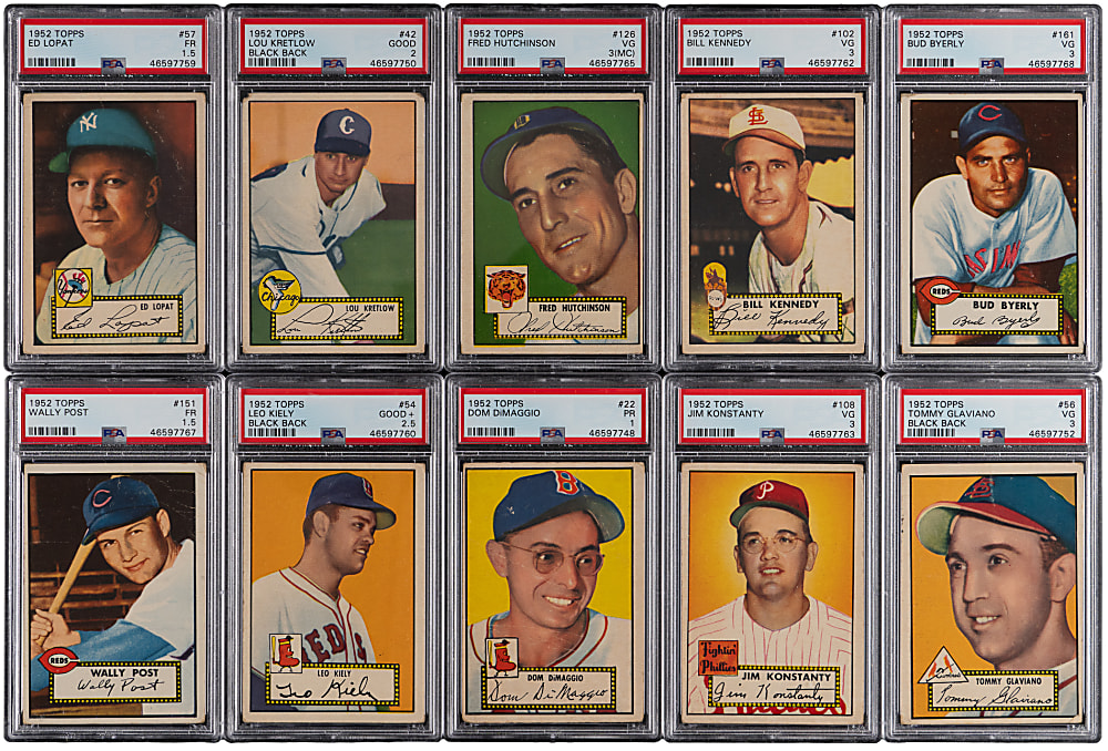 1952 Topps PSA Graded Collection (15)