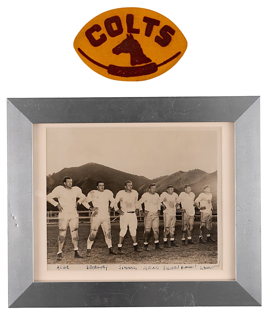 1947-1950 Baltimore Colts AAFC/NFL "Green & Silver" Collection (9) with First Year & Y.A. Tittle Rookie Material