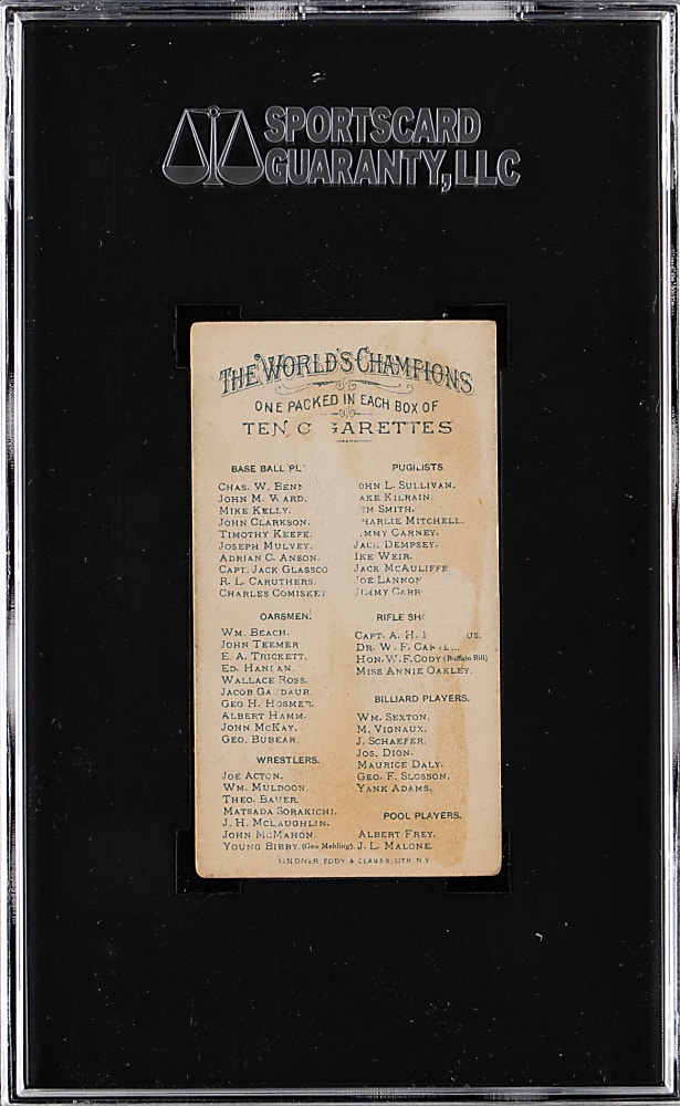 1887 N28 Allen & Ginter World's Champions John L. Sullivan SGC POOR 1