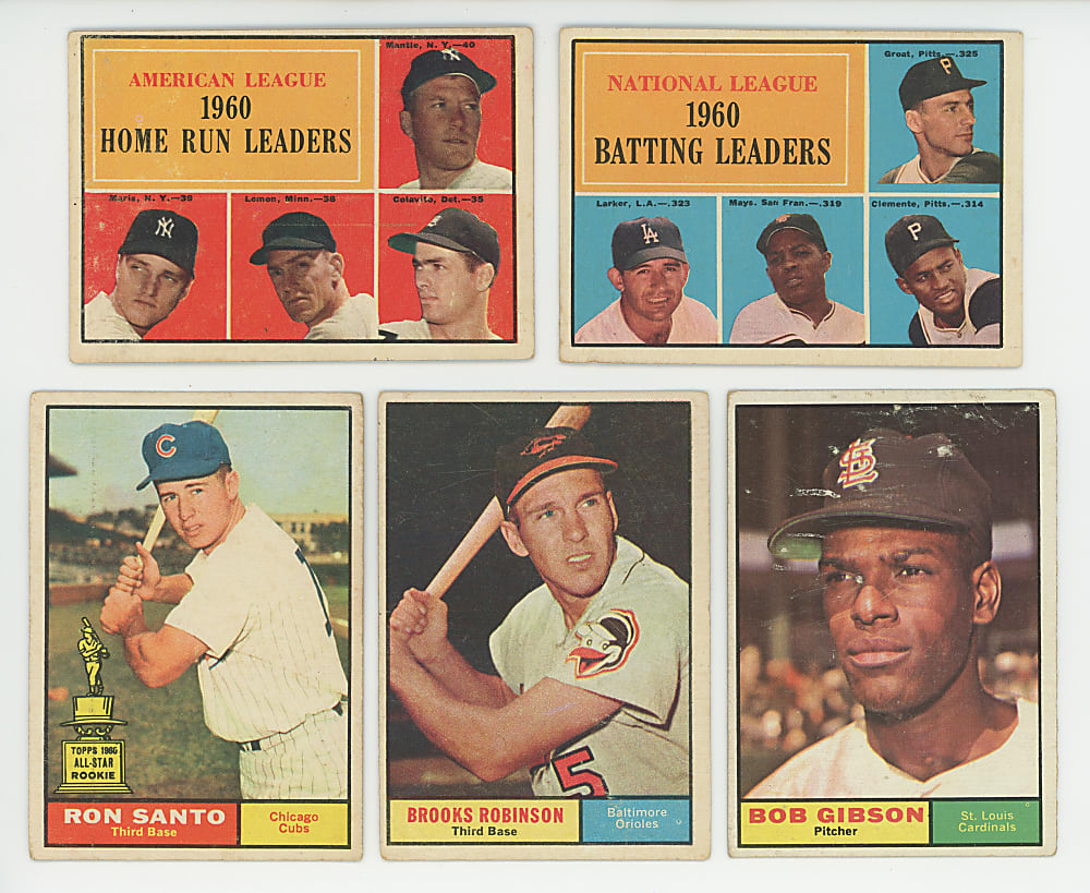 1961 Topps Starter Set (278/587) with (30+) Hall of Famers Including Aaron, Koufax, Mantle & Mays