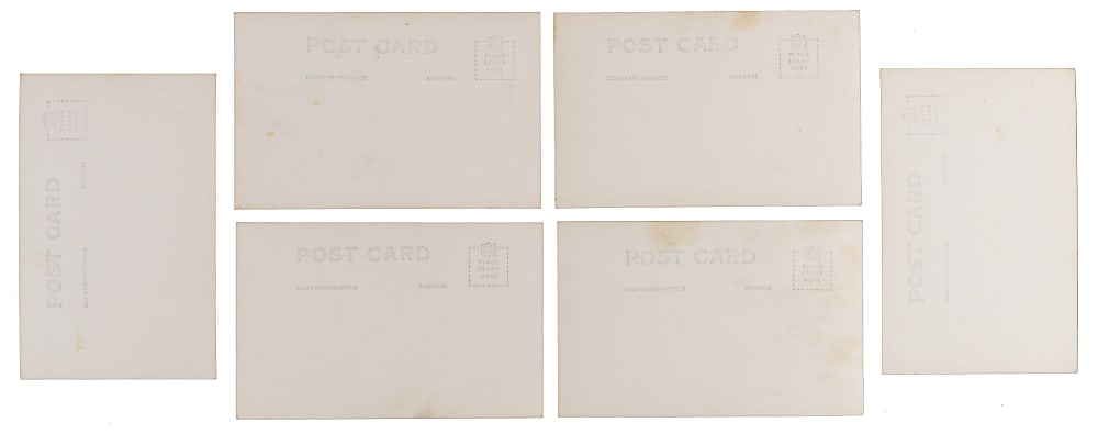 Circa 1940-1941 New York Yankees Real Photo Postcards (6) with 1941 World Champions Team, DiMaggio/Gordon/Rizzuto & Rizzuto Rookie Season