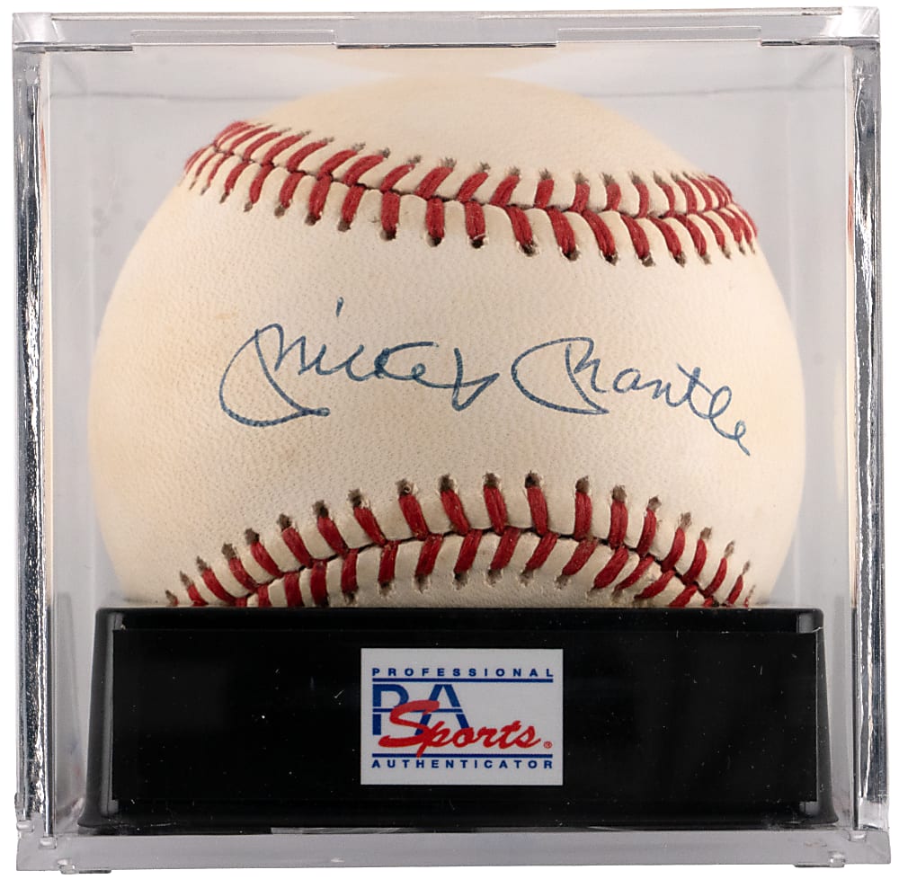 Mickey Mantle Single-Signed Baseball - PSA/DNA Overall 8.5
