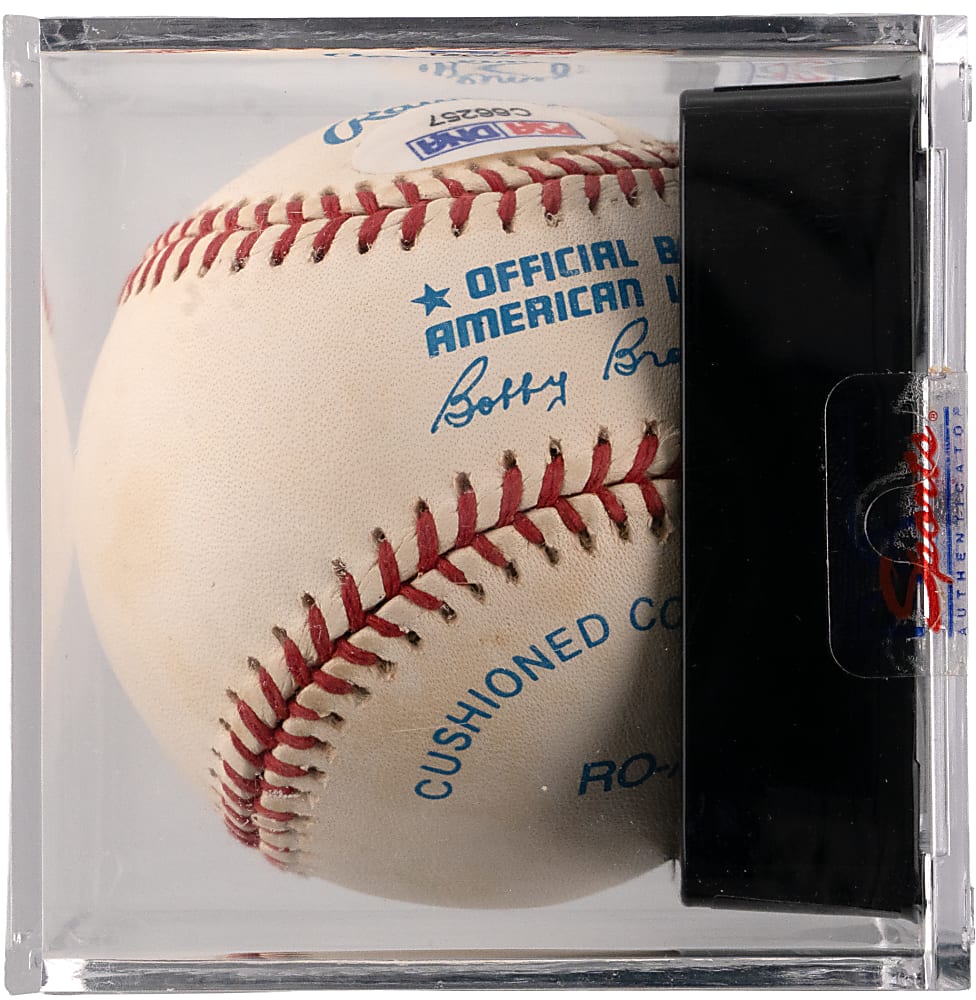 Charlie Gehringer Single-Signed Baseball with "Mechanical Man" Inscription - PSA/DNA Overall 8
