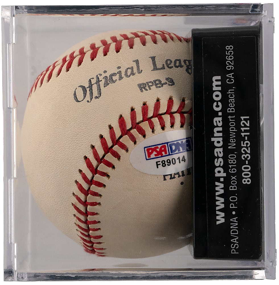 Travis Jackson Single-Signed Baseball - PSA/DNA Overall 8