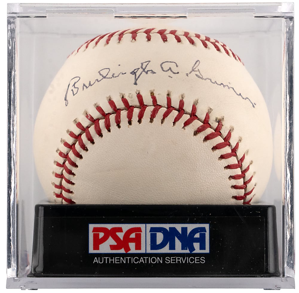 Burleigh A. Grimes Single-Signed Baseball - PSA/DNA Overall 8.5
