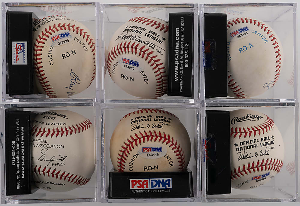 Negro League Player Single-Signed Baseball Group (6) - All PSA/DNA Graded
