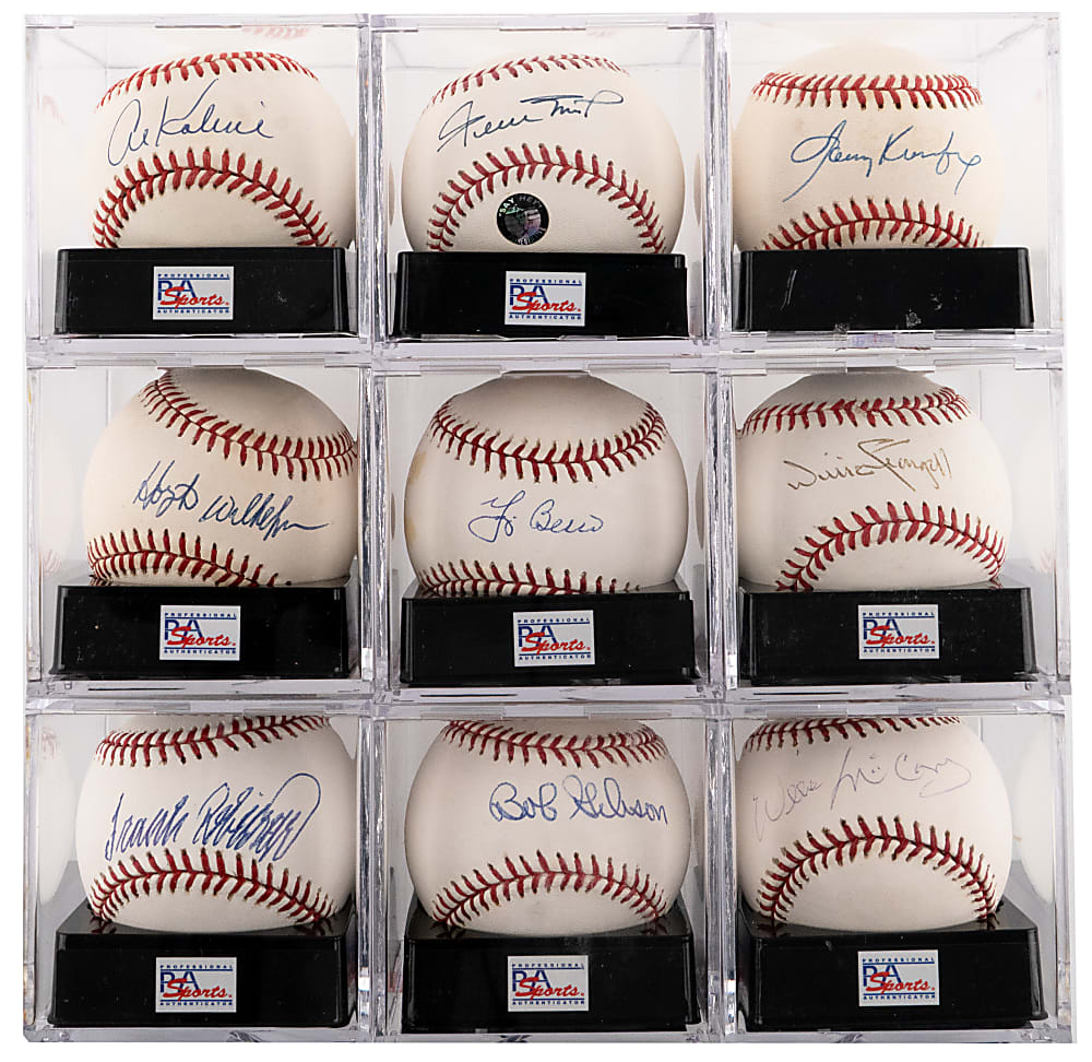 Hall of Fame Single-Signed Baseball Collection (13) with Mays, Koufax, Ashburn - All PSA/DNA Graded