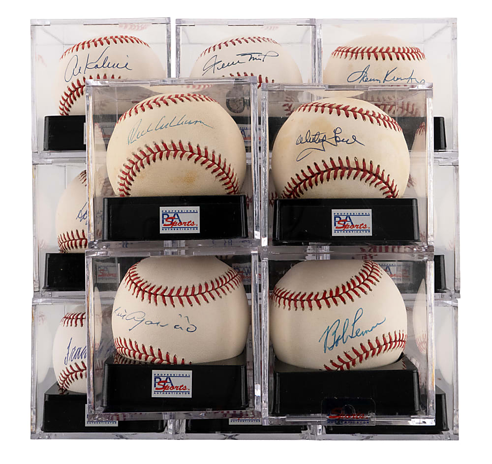 Hall of Fame Single-Signed Baseball Collection (13) with Mays, Koufax, Ashburn - All PSA/DNA Graded
