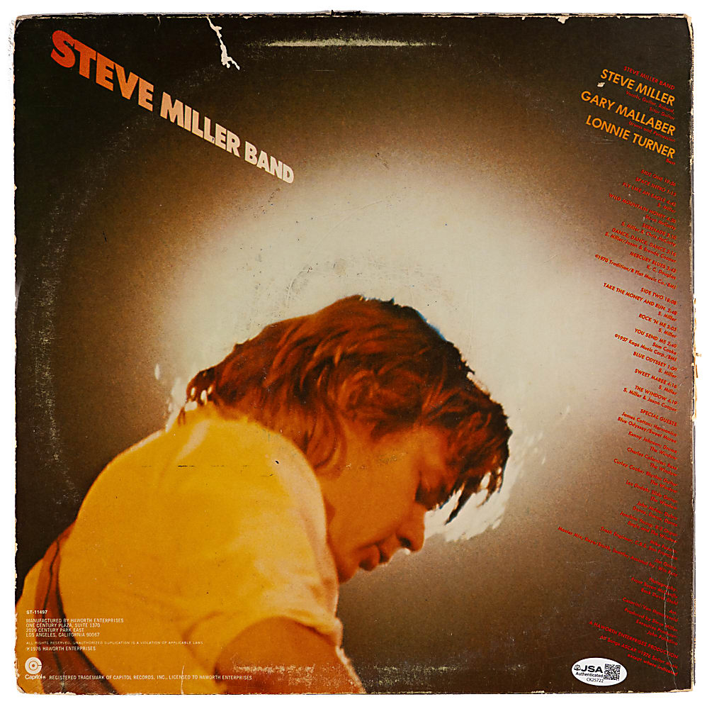 Steve Miller Signed "Fly Like An Eagle" Album - JSA COA
