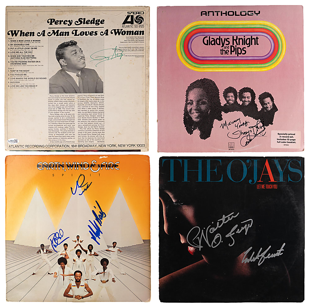 1960s-1980s R&B/Soul Singer/Group Signed Record Albums (7) - All JSA Certified