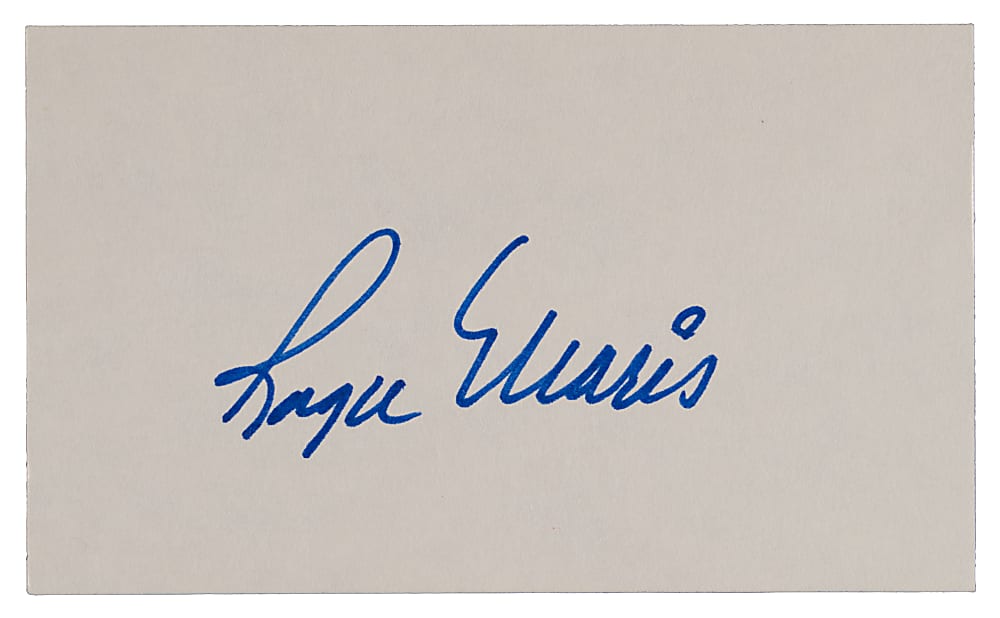 Roger Maris Signed Index Card with Full JSA LOA