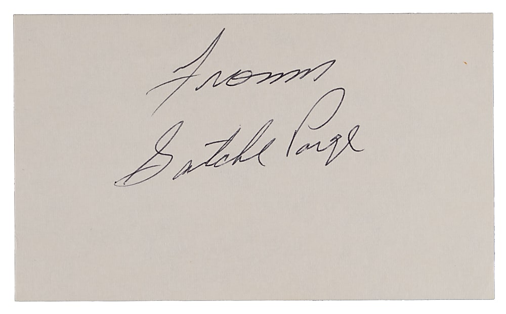 Satchel Paige Signed Index Card - Full JSA LOA