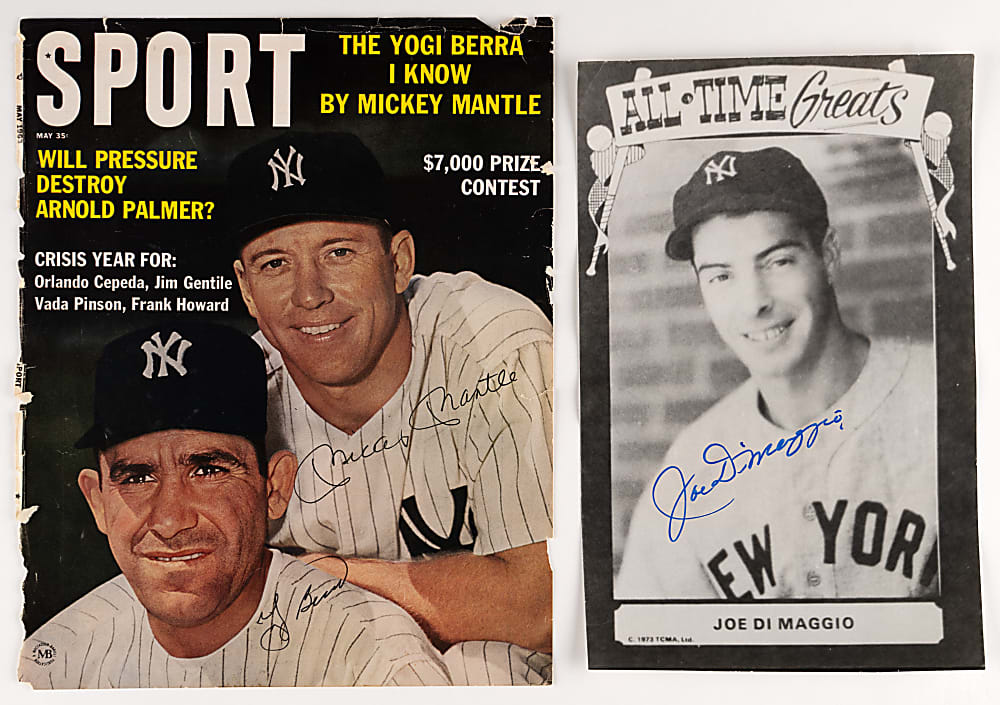 New York Yankees Hall of Fame Signed Flats Pair with DiMaggio & Mantle/Berra