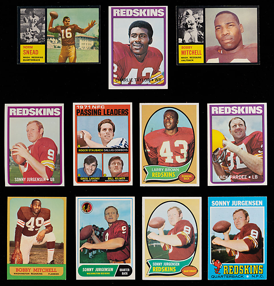 1956-2015 Topps Washington Redskins Team Collection (1,025+) with Hall of Famers, Rookies & High Numbers