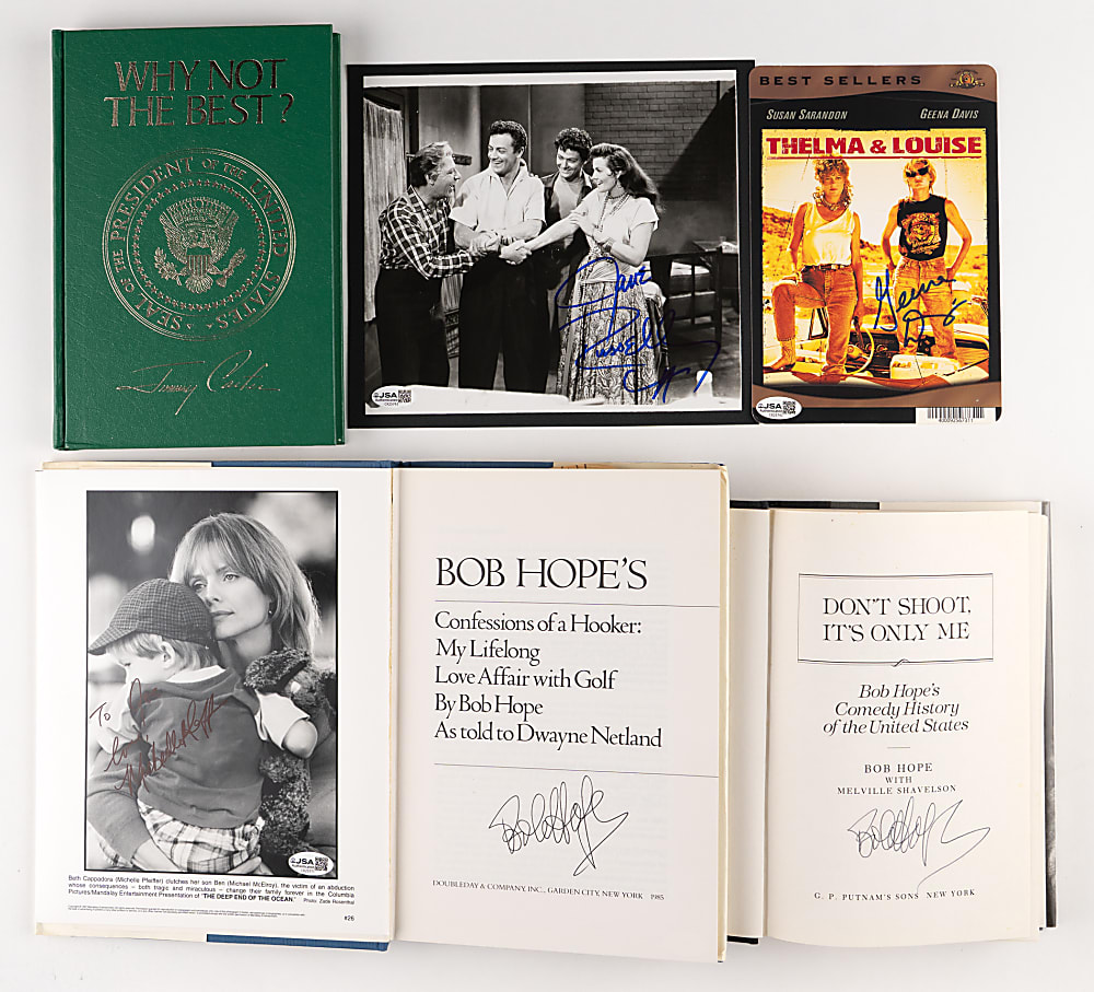 Actor/Entertainer/President Signature Collection (27) with (2) Bob Hope, Jimmy Carter & Michelle Pfeiffer - Each JSA Certified