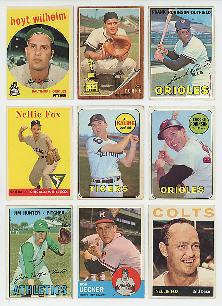 1955-1969 Topps Collection (528) with (34) Hall of Famers Including 1969 Topps #500 Mickey Mantle