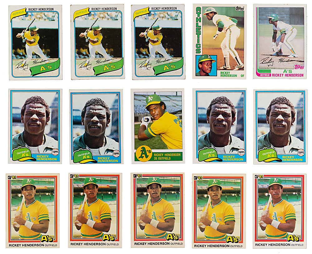 1980-1986 Rickey Henderson Collection (47) with (3) Rookies