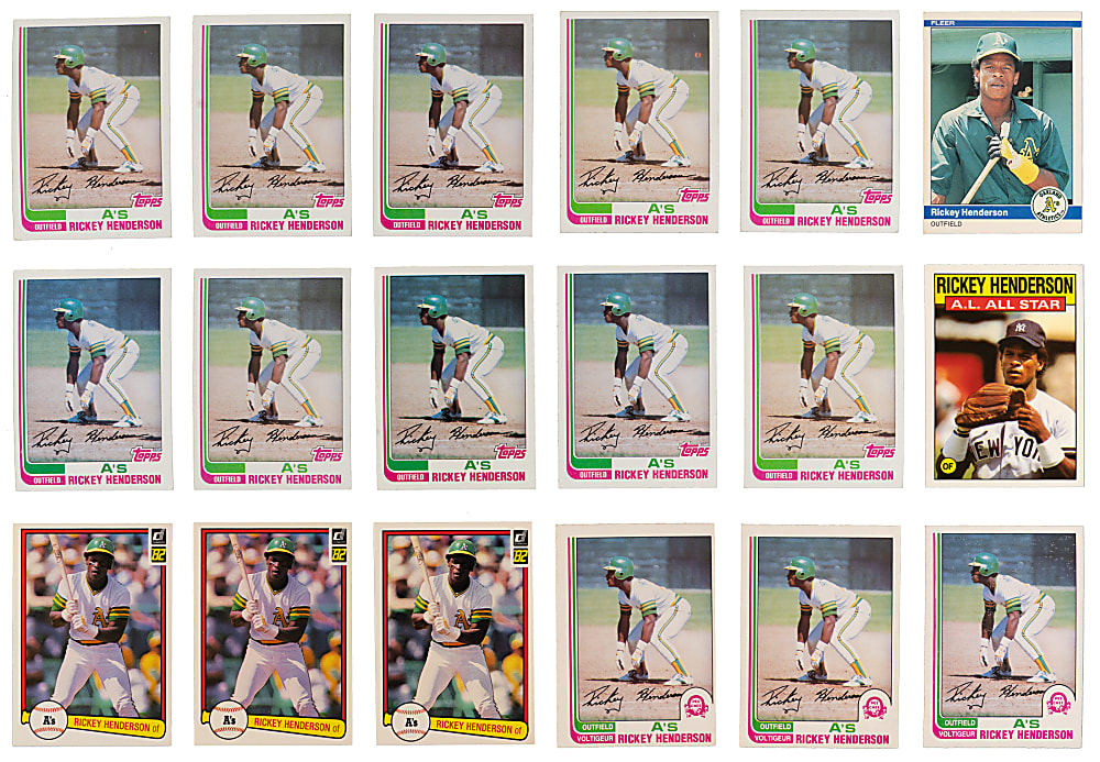 1980-1986 Rickey Henderson Collection (47) with (3) Rookies
